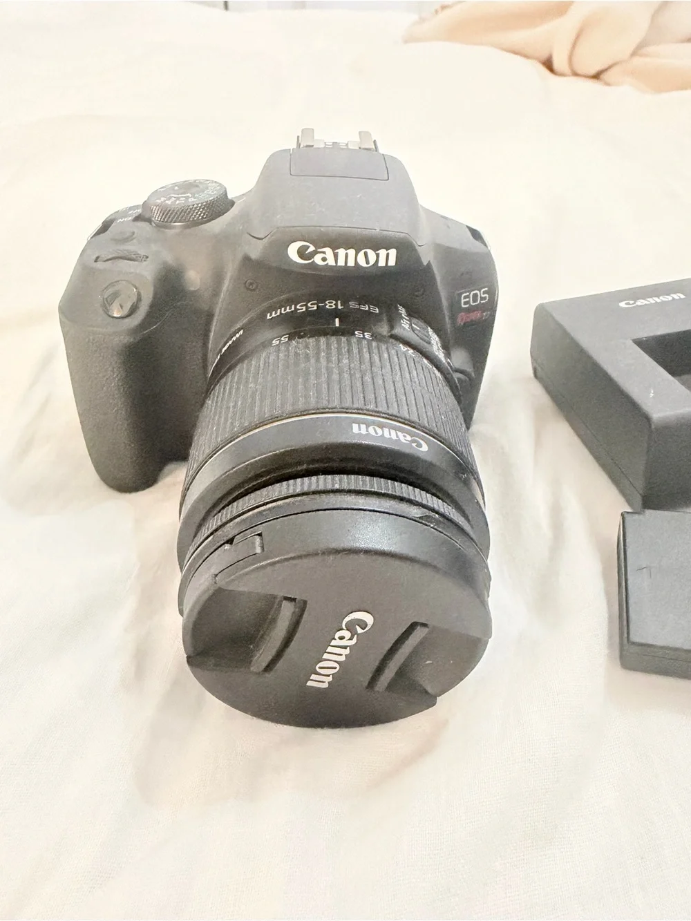 Canon Black DSLR with 18-55mm Lens, Battery and Charger